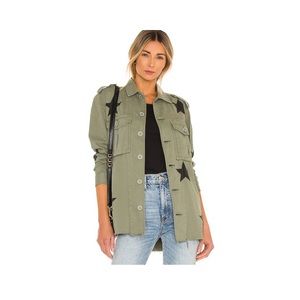 Star print military jacket